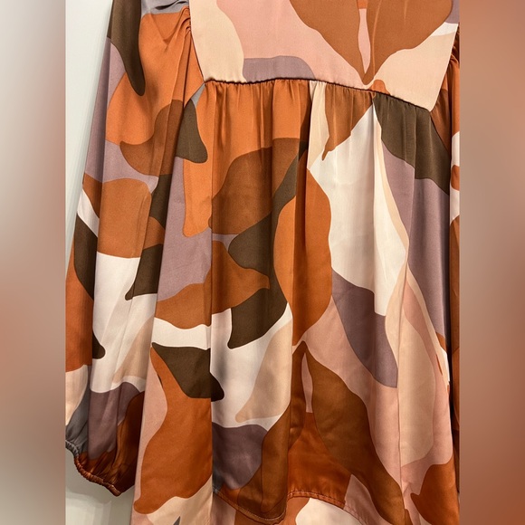 NWT DR2 swing top blouse shirt boho silky satin XL pink - Picture 2 of 10